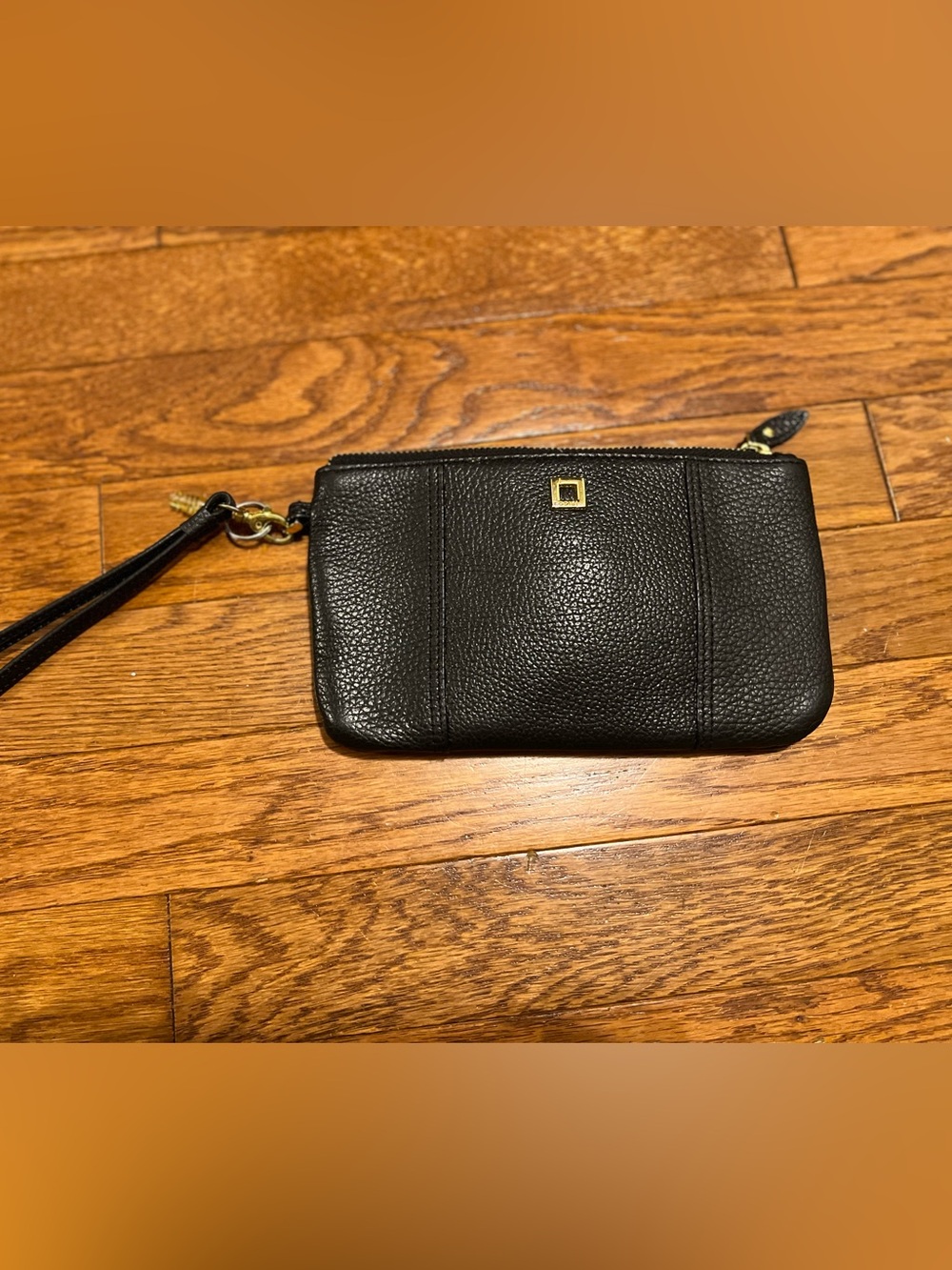 Black Leather Wristlet Coin Purse - Designer Style